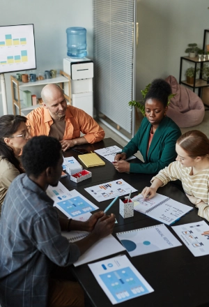 business people having a client strategy meeting