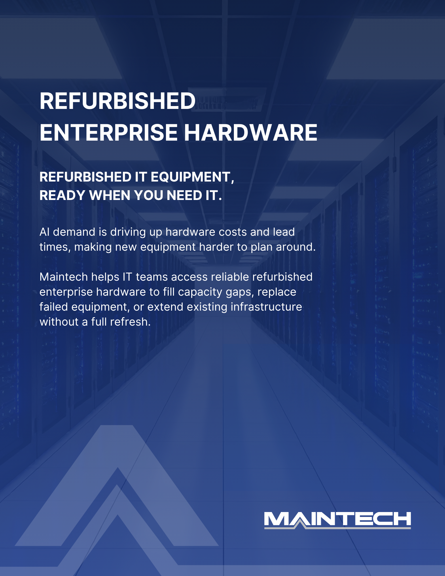 Maintech – Refurbished Equipment Reselling Program Data Sheet